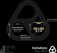 Thermal Grizzly TG-DM-FIT-0009 DeltaMate Plug G1/4" apa Záródugó - Fekete