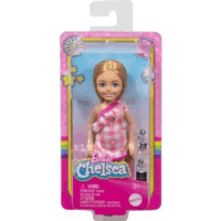 Mattel DWJ33 Barbie Chelsea Club Szőke hajú kislány baba rózsaszín ruhában