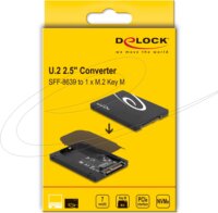 DeLOCK U.2 SFF-8639 apa - M.2 NVMe (M-Key) anya Átalakító Adapter - Fekete