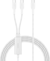 Belkin BOOSTCHARGE Pro USB-C apa - Dual USB-C apa Adat és Töltőkábel 140 Watt 1,5m - Fehér