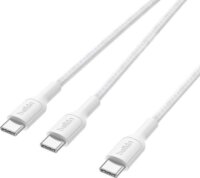 Belkin BOOSTCHARGE Pro USB-C apa - Dual USB-C apa Adat és Töltőkábel 140 Watt 1,5m - Fehér