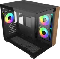 Cooler Master Elite 481 Wood Micro Tower Számítógép + 3db 120mm ventilátor - Fekete