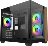 Cooler Master Elite 481 Wood Micro Tower Számítógép + 3db 120mm ventilátor - Fekete
