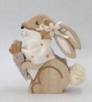 Fa nyuszi répával húsvéti dekorációs figura 10 cm