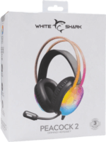 White Shark PEACOCK-B-2 Vezetékes RGB Gamer Fejhallgató Headset - Fekete