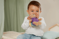 Zapf Creation BABY born® Teddy Blue bébi plüss maci rágókával 18cm - Lila