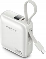 Vention FHEN0 Powerbank Integrált USB-C Kábellel / 10000mAh 35W - Bézs