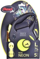 Flexi New Neon M/5m Csévélő szalagos kutya póráz - Neon sárga