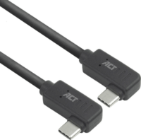 ACT AC7486 USB-C 3.0 Apa - USB-C 3.0 Apa Hajlított Adat és Töltőkábel 60W 0.5m - Fekete
