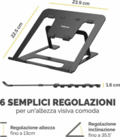 Fellowes 100138868 Állítható / Dönthető 15" Laptop tartó Alumínium Állvány - Fekete