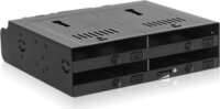Icy Dock MB014SP-B R1 flexiDOCK 4x 2,5" SATA/SAS HDD/SSD 5,25" Külső Rack Ház - Fekete