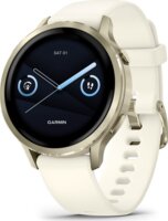 Garmin Venu 4 AMOLED Okosóra 41mm Csontfehér Szilikon szíjjal - Pezsgő