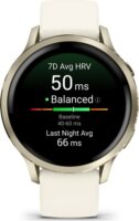 Garmin Venu 4 AMOLED Okosóra 41mm Csontfehér Szilikon szíjjal - Pezsgő