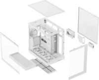 APNX V2-F-WT-v1 ARGB Midi Torony Számítógépház + 4db ventilátor - Fehér