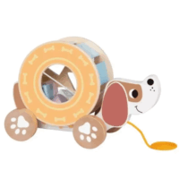 Tooky Toy 2 az 1-ben húzható fa kutyus formaválogatóval bébijáték