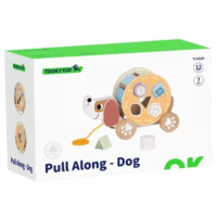 Tooky Toy 2 az 1-ben húzható fa kutyus formaválogatóval bébijáték
