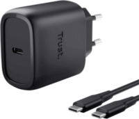 Trust USB-C Hálózati Gyorstöltő Adapter 45W + USB-C kábel 2m - Fekete