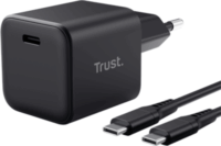 Trust Maxo Ultra-small USB-C Hálózati Gyorstöltő Adapter 65W + USB-C kábel 2m - Fekete