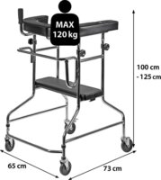 ActionMed B200AM Összecsukható Járókeret Max 120 kg - Fekete