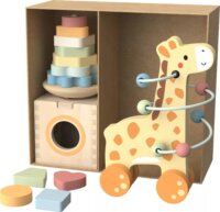 Tooy Toys TP521 3 az 1-ben fejlesztő doboz fából - Zsiráf