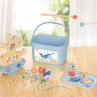 Tooky Toy TJ758 3 az 1-ben fa horgászdoboz készségfejlesztő bébijáték