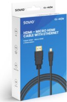 Savio CL-40/M HDMI 1.4 Apa - Micro HDMI Apa Kábel 2m - Fekete