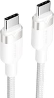 Vention TRDWH USB-C 2.0 Apa - USB-C 2.0 Apa Fonott Adat és Gyorstöltő Kábel 60W 2m - Fehér