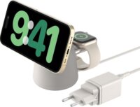 Belkin BOOST Charge Pro Qi2 2in1 Mágneses Töltő Dokkoló 15W - Bézs