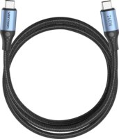 Vention TREBG USB-C 2.0 Apa - USB-C 2.0 Apa Fonott Adat és Gyorstöltő Kábel 240W 1.5m - Fekete
