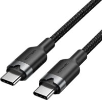 Vention TRDBH USB-C 2.0 Apa - USB-C 2.0 Apa Fonott Adat és Gyorstöltő Kábel 60W 2m - Fekete
