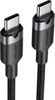 Vention TRDBH USB-C 2.0 Apa - USB-C 2.0 Apa Fonott Adat és Gyorstöltő Kábel 60W 2m - Fekete