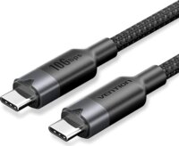 Vention TRGBF USB-C 3.2 Apa - USB-C 3.2 Apa Fonott Adat és Gyorstöltő Kábel 100W 1m - Fekete