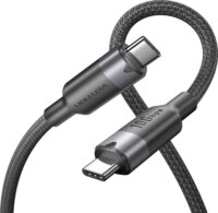 Vention TRGBF USB-C 3.2 Apa - USB-C 3.2 Apa Fonott Adat és Gyorstöltő Kábel 100W 1m - Fekete