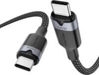 Vention TRIBF USB-C 2.0 Apa - USB-C 2.0 Apa Fonott Adat és Gyorstöltő Kábel 240W 1m - Fekete