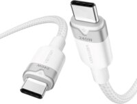 Vention TRIWF USB-C 2.0 Apa - USB-C 2.0 Apa Fonott Adat és Töltőkábel 240W 1m - Fehér