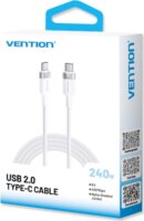 Vention TRIWF USB-C 2.0 Apa - USB-C 2.0 Apa Fonott Adat és Töltőkábel 240W 1m - Fehér
