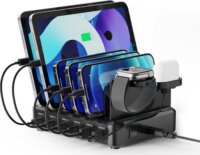 Ewent EW1335 4x USB-C / 2x US-A Gyorstöltő Állomás 65W - Fekete