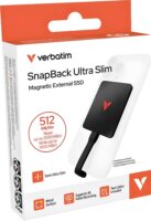 Verbatim 512GB SnapBack Ultra Slim USB-C 3.2 Gen2x2 Mágneses Külső SSD - Fekete