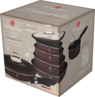 Berlinger Haus BH/8250 Serpenyő készlet levehető fogantyúval (12db) - Bordó