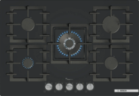 Bosch PPQ7A6I40 Beépíthető 5 zónás Gáz Főzőlap - Fekete