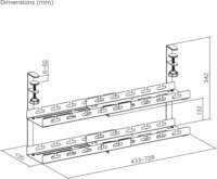 Maclean MC-102 W Asztal alatti 2 szintes állítható acél kábelrendező - Fehér