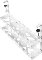 Maclean MC-102 W Asztal alatti 2 szintes állítható acél kábelrendező - Fehér
