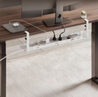 Maclean MC-102 W Asztal alatti 2 szintes állítható acél kábelrendező - Fehér