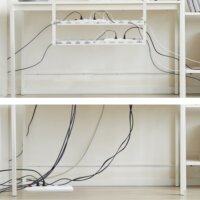 Maclean MC-102 W Asztal alatti 2 szintes állítható acél kábelrendező - Fehér