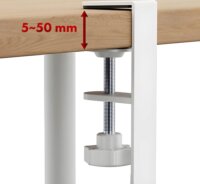 Maclean MC-102 W Asztal alatti 2 szintes állítható acél kábelrendező - Fehér