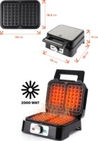 Promis WAP1600 Elektromos Gofrisütő 1200W - Fekete