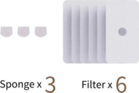 Enabot ROLA Kisállat Itató vízszűrő készlet 6 szűrő + 3 szivacs - Fehér