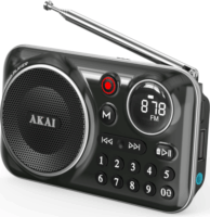 Akai APR-500BK Bluetooth hordozható FM Zsebrádió - Fekete
