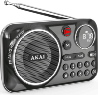 Akai APR-500BK Bluetooth hordozható FM Zsebrádió - Fekete