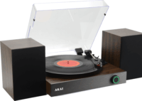 Akai ATT-200SP Bakelit Vinyl lemezjátszó külső hangszórókkal - Fekete